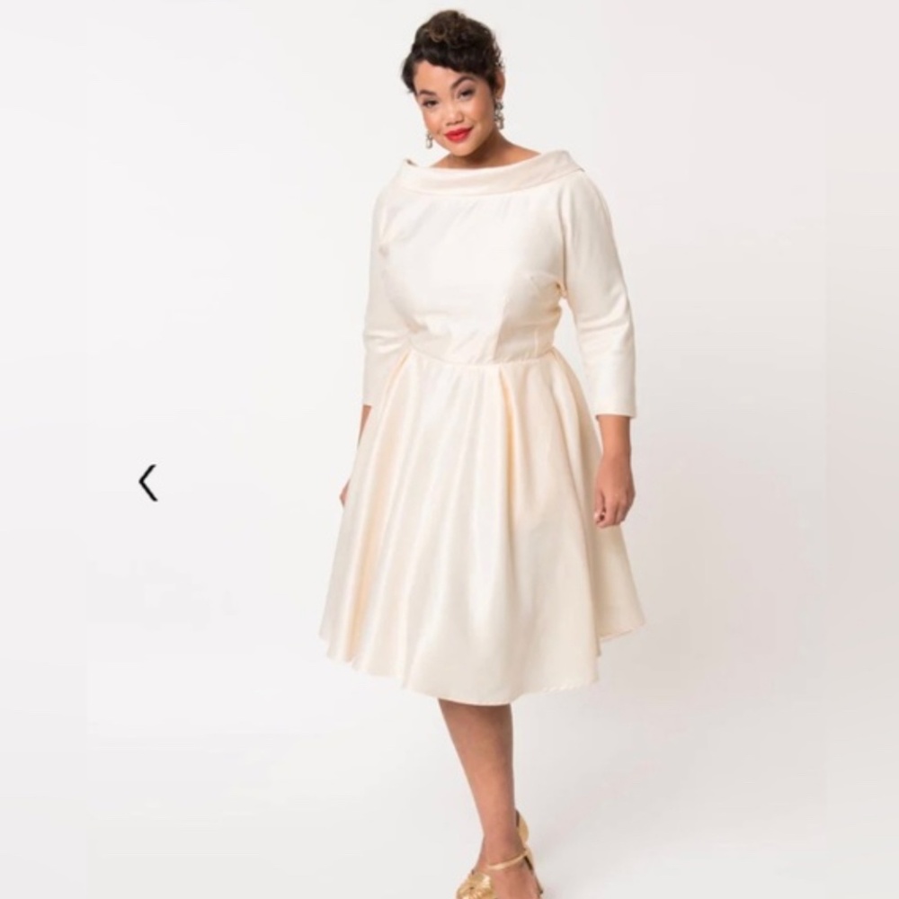 Unique Vintage Cream Alana Dress NWT